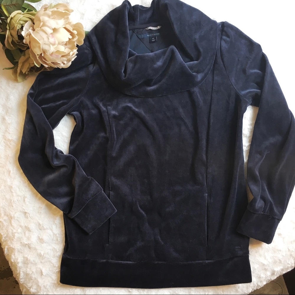 🍃Tommy Hilfiger ATHLUXE Velour Cowl Pullover